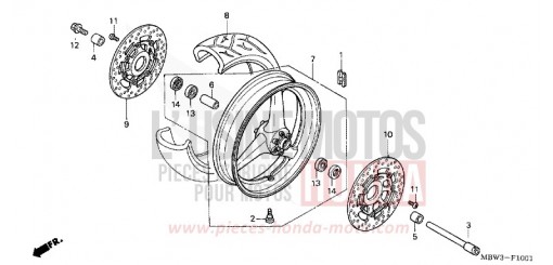 FRONT WHEEL (2) CBR600FS1 de 2001
